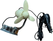 VW Vintage Parts Car Fan,With Suction Cup & Adapter, 12V Only