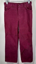 Sears USA Pretty Plus Corduroy Pants Wine Red VTG 70s Corduroy Pants W 28 x 25