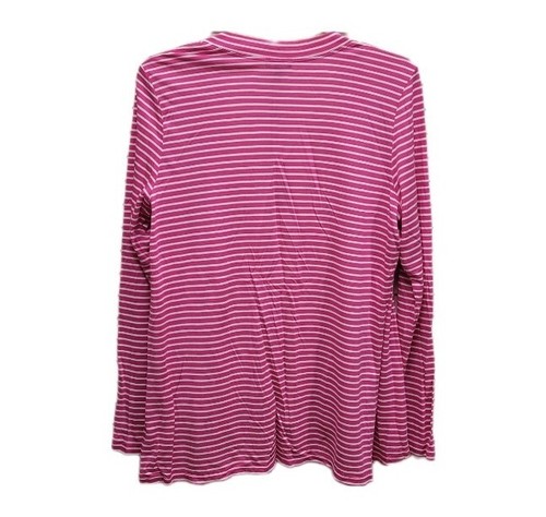 NWT Talbots Womens Open Cardigan Sz M Pink White Striped Long Sleeve Rayon Blend - Picture 2 of 7