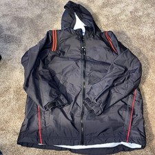 Holloway Youth Large Long Sleeve Pocketed Jacket Black/Red Stripe