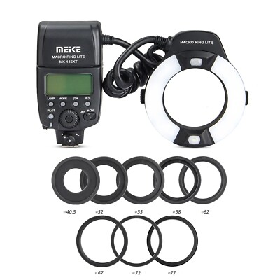 Meike MK-14EXT E-TTL LED Macro Ring Light Flash For Canon EOS 5D II III 6D 7D 60