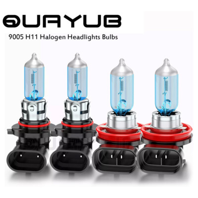 9005 H11 Halogen Headlight KIT Combo Bulbs High&Low Beam Super Bright Warm White