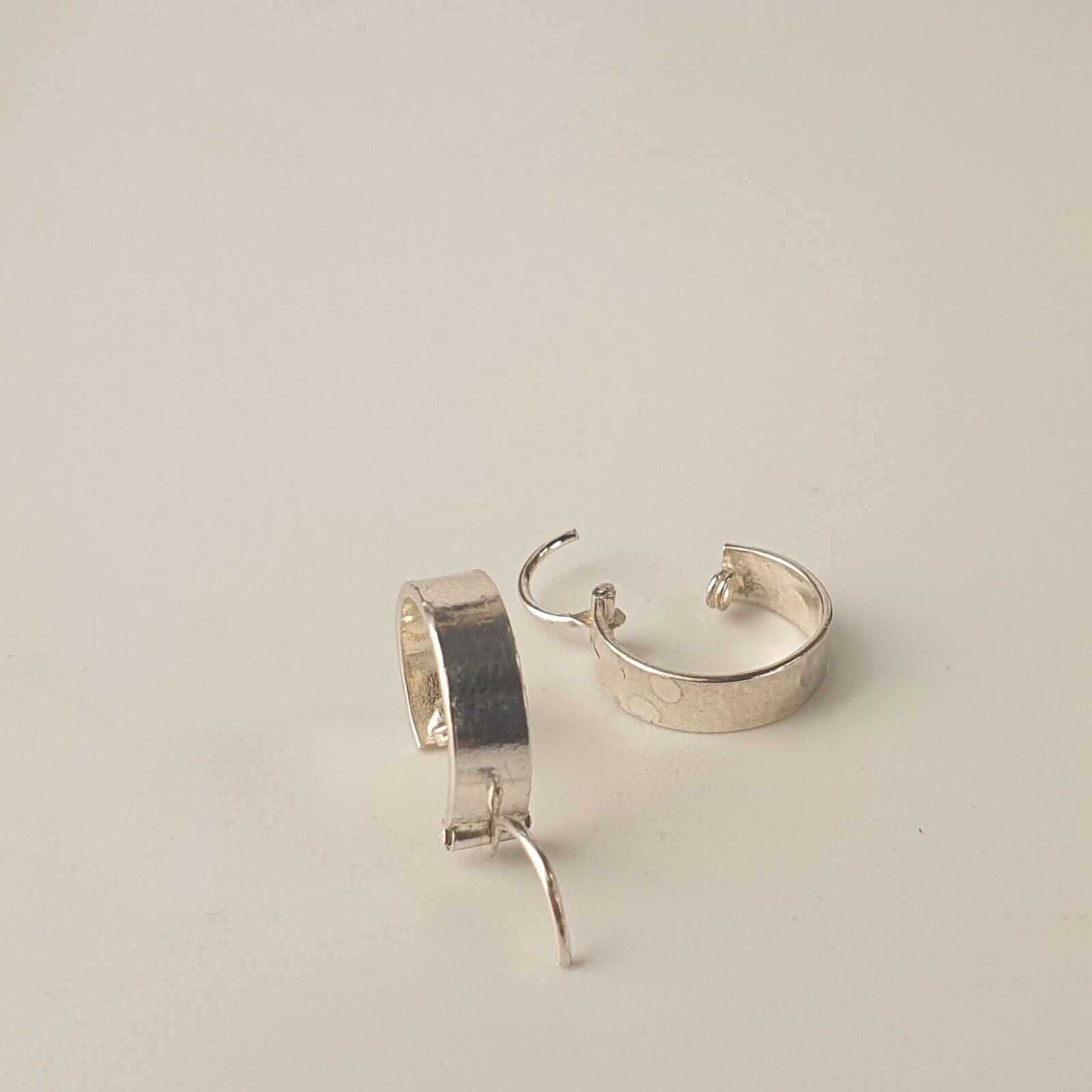 NEW Sterling Silver Plain Basic Small Huggie Hoop… - image 5