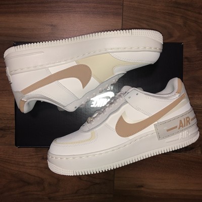Nike Air Force 1 Shadow - Sail/Hemp/Fossil/Light Bone - Size UK6 Eu40 (Nude)  | eBay