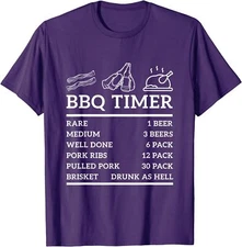 Funny Grill Saying BBQ Timer Bbq Beer Grill Dad Unisex T-Shirt