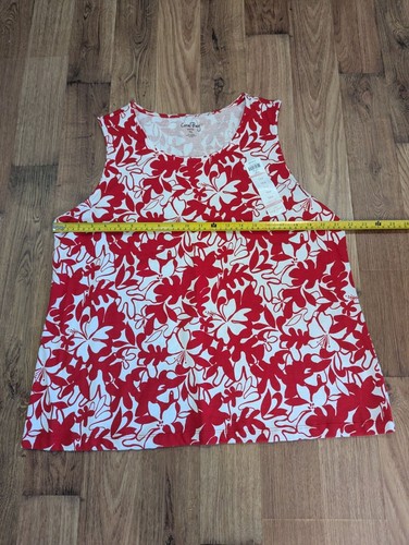 NWT Coral Bay Sleeveless Petite XL Red/White Floral Top FREE SHIPPING - Picture 5 of 5