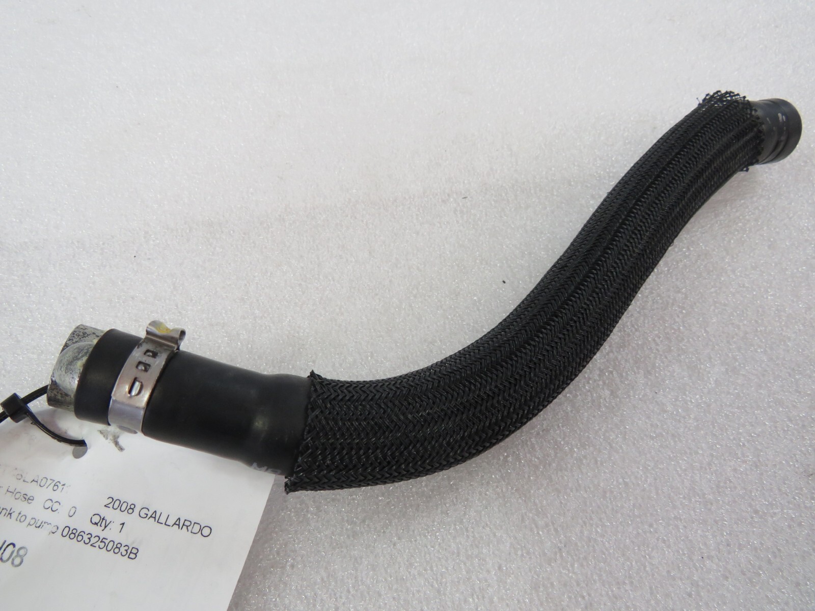 Lamborghini Gallardo, Spyder, F1 Oil Hose, Tank to Pump, Used, P/N 086325083B