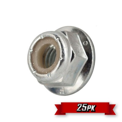 Flange Nylock Nut (Nylon Insert Lock Nut), 5/16''-24 Thread, Zinc {25pk}
