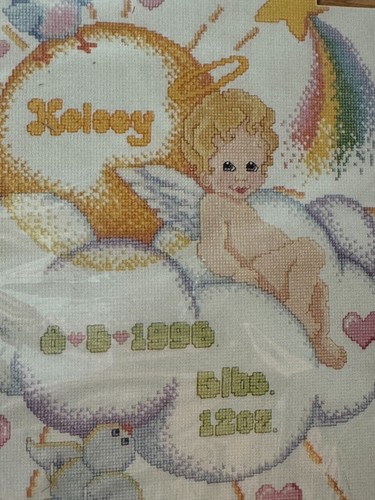 Baby Announcement Cross Stitch Kit Janlynn 1995 Sunshine Cherubs - Picture 2 of 7