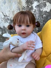 19in Already Finished Reborn Baby Doll Handmade Girl With Rooted Soft Hair Gift
