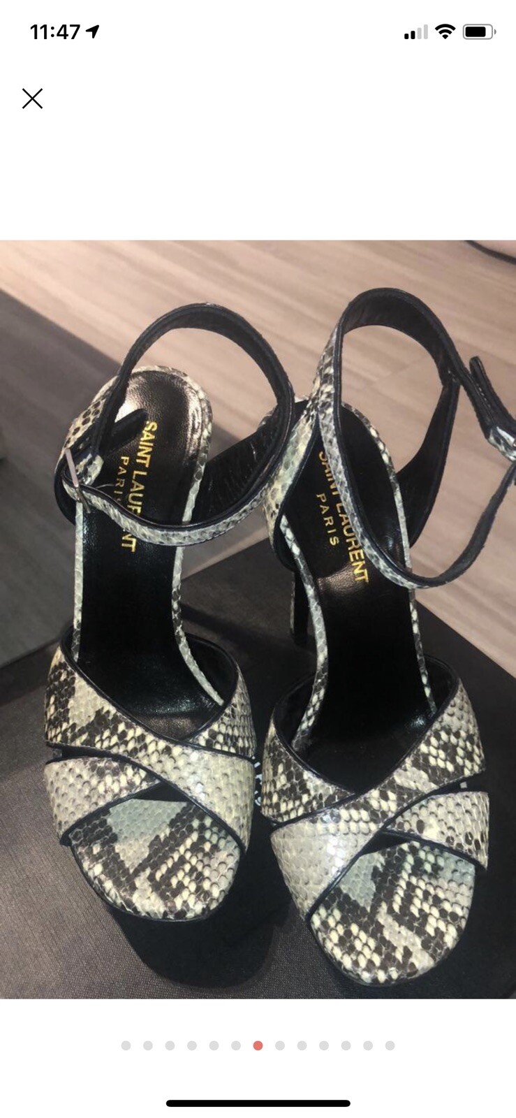 YSL Saint Laurent Python Bianca Platform 7 - image 6