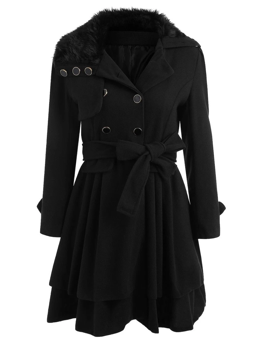 Skirted peacoat store with hood
