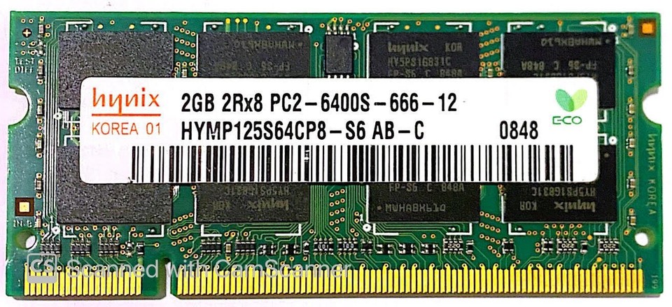 Lot De Barrettes DDR2 SO-DIMM Hynix 2GB 800MHz – Pour PC Portables Anciens – Garantie à Vie