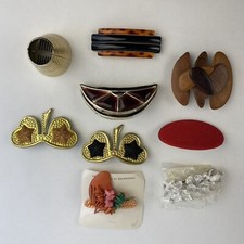 Vintage Novelty Hair Barrettes  Ponytail Holder 80  s 90  s Y2K 9 Piece Lot