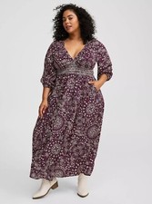 Torrid Maxi Dress Mandala Purple NWT New 3X