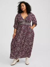 Torrid Maxi Dress Mandala Purple NWT New 5X