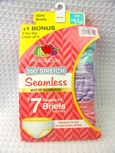 Girls 7pk Fruit of the Loom Seamless Flexible Fit BRIEFS Panties - Choose Size - Picture 22 of 26