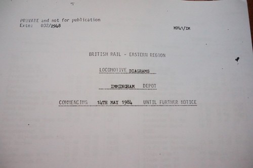 1984 Fascimilie Immingham Depot Eastern Region Loco Diagrams Engine Workings - Picture 2 of 6