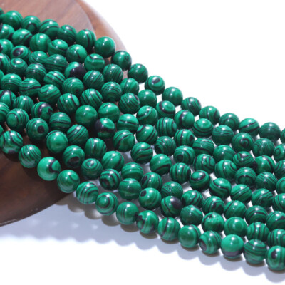 100 Strand 15'' Wholesale Artificial Malachite Stone Round Spacer Loose Beads8MM
