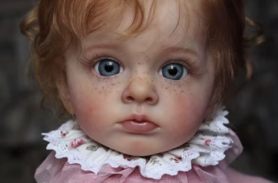 Puppe Reborn 24 Zoll hochwertig bereits fertig bemalt Handarbeit Kleinkind Mädchen