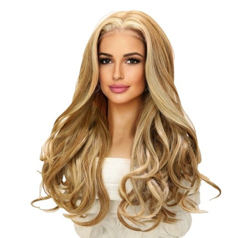 FUHSI 13x6 Lace Front Synthetic Wig, Long Wavy, Off White Blonde, 20”, 200% Amazon.com : NBRUW 30 Inch 613 13x6 Lace Front Wig Human  main image 3