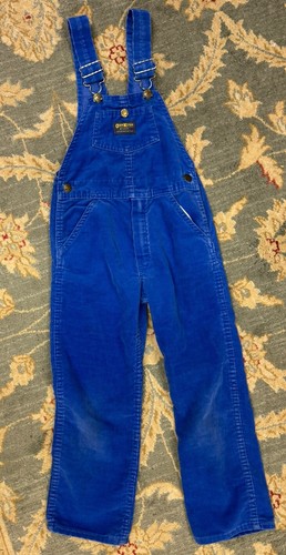 Vintage Oshkosh B’Gosh Vestbak Bib Overalls Blue Corduroy Size 6 - Made in USA - 第 1/8 張圖片