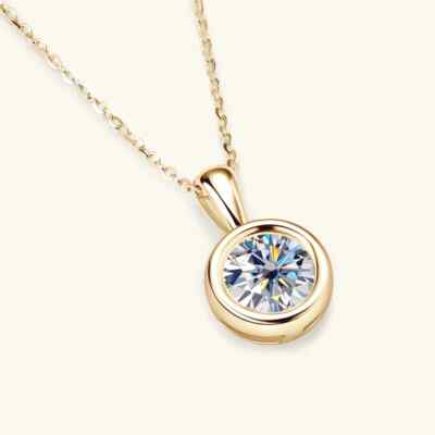 2 kt Lab Created Halskette VS1 D Farbe Excellent Cut 18 K Gold Diamant Test bestanden