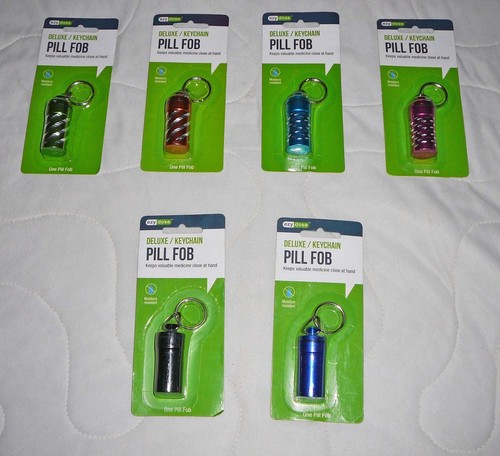 Lot Ezy Dose Pill Fob Keychain Reminder Box Case Medicine Airtight Seal 68133 - Picture 2 of 3