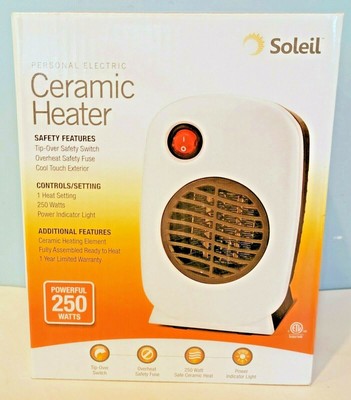 Soleil Personal Electric Ceramic Heater White 250W MH-01 New In Box NIB |  eBay