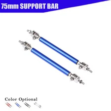 2* Blue Adjustable Front Bumper Lip Splitter Spoiler Strut Rod Tie Support Bar