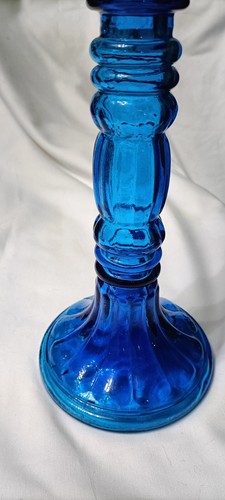 Vintage Made in Italy Blue Lamp Post Glass Liquor Decanter RARE - Picture 3 of 18
