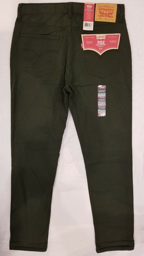 Levi's 502 Regular Taper Boys Chino Pants 20REG 30X32 Dark Green Adjusted Waist  - Picture 5 of 6