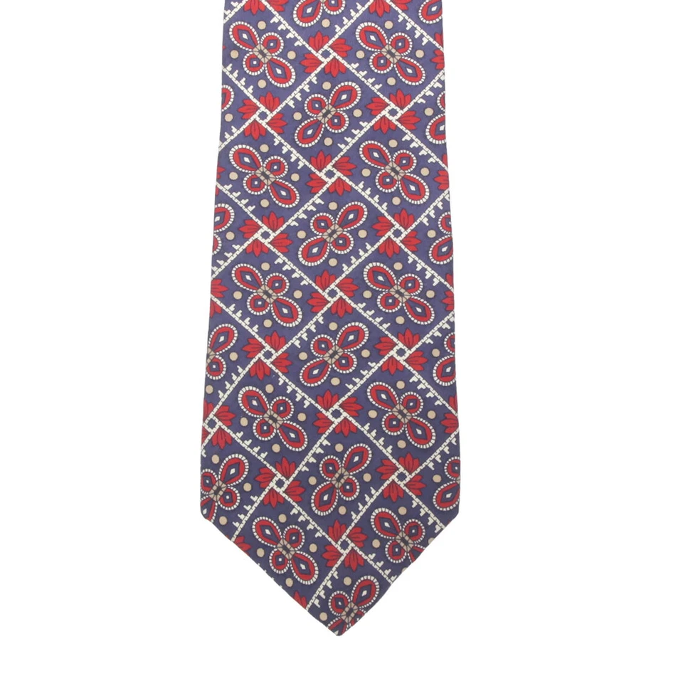 Corbata Liberty of London azul rojo floral mosaico retazos de seda para hombre Foto 2 de 4
