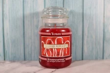 YANKEE CANDLE 22 oz. *RARE BEAUTY* CRANBERRY PEPPERMINT: PEPER BAND NEVER BURNED