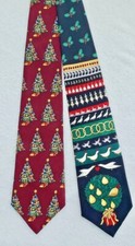 Meeting Street Holiday Christmas Men's Ties 100% Silk Made in USA - Qty: 2 Ties