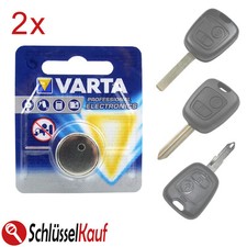 2x VARTA Auto Schlüssel Batterie passend für Peugeot 107 207 Citroen C1 C2 C3 C4