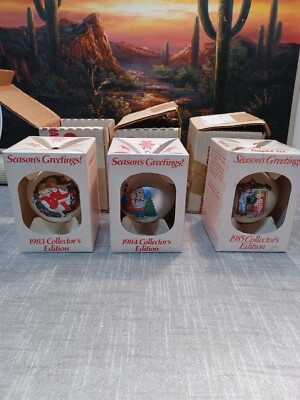 Lot of 3 Vintage Campbell Kids Ornaments 1983 1984 1985 Collectors Edition w/box