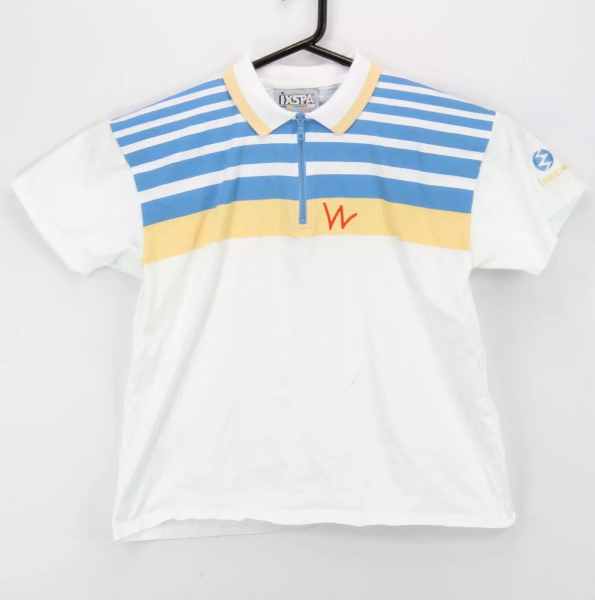 IXSPA Vintage Women's 1/4 Zip Striped Polo Shirt Medium Multicolor