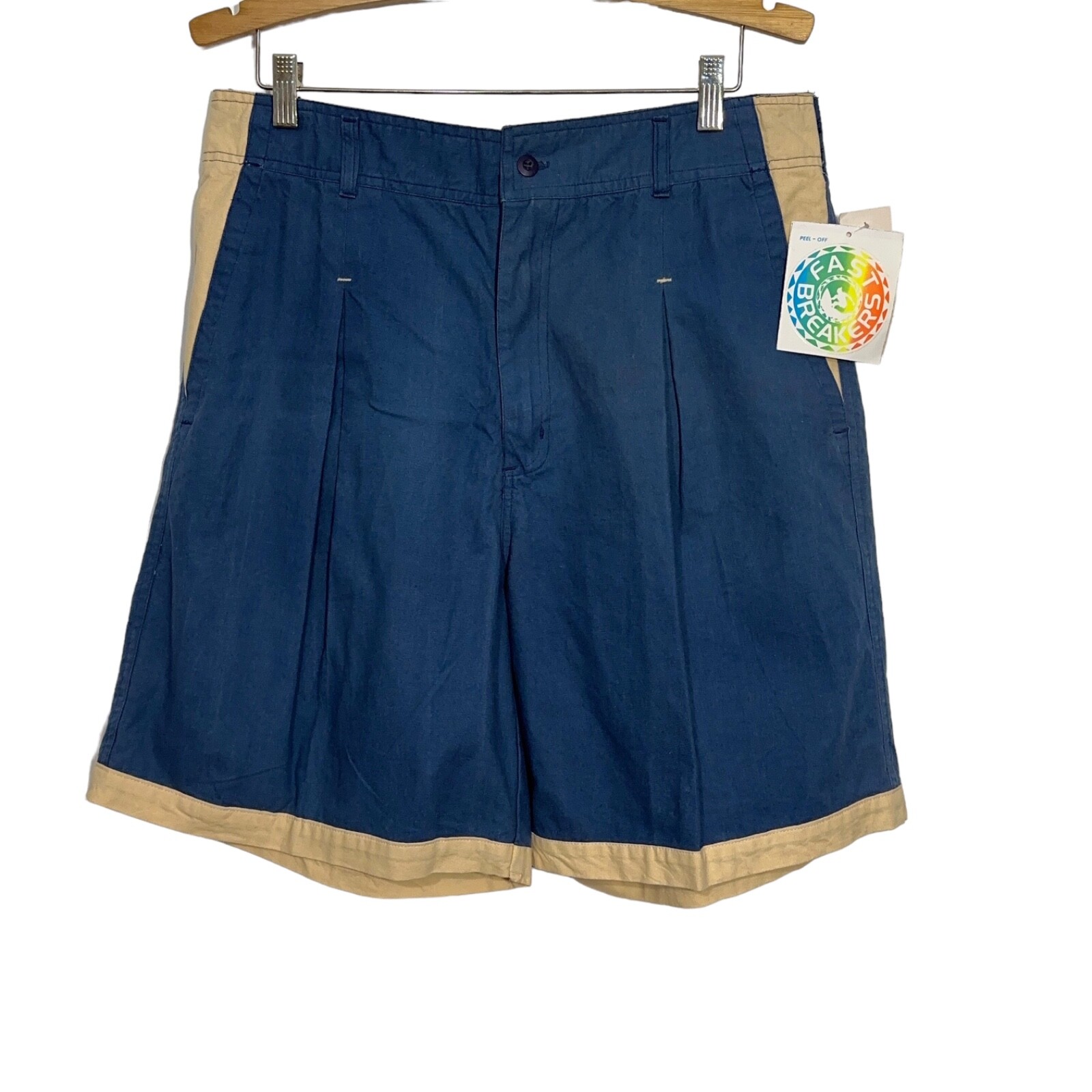 NWT Fast Breakers Mens Vintage Shorts Size XL Pleated Front NOS Summer