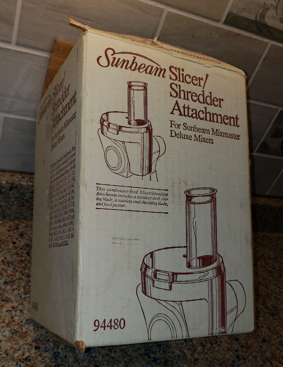 NEW Sunbeam Mixmaster Deluxe Mixer Slicer Shredder Attachment 94480 Original
