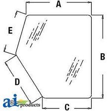 Lower RH Door Glass T133334 fits John Deere 310D 310E 310Se 315D 315Se 410D