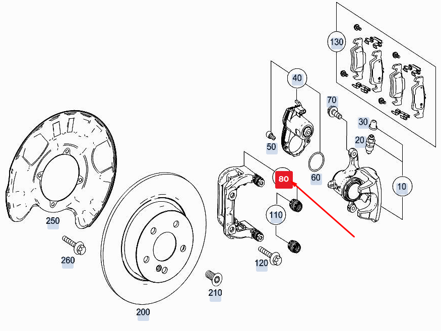 MERCEDES-BENZ GLE W167 Front Left Brake Caliper Carrier 