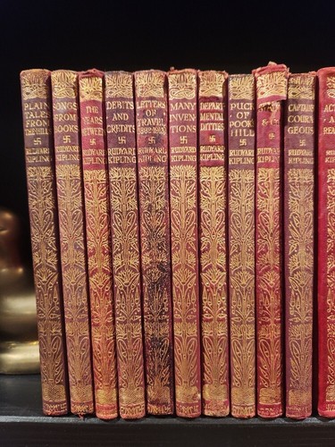 Rudyard Kipling Red Leather Cover Literature Collection (1918-1930), 25 Volumes - Picture 8 of 10