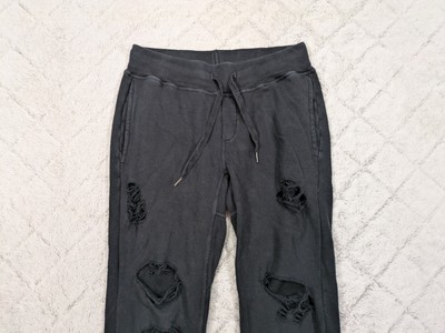 NSF Joggers Women's M Black Sayde Distressed French Terry Sweatpants Cotton  | eBay