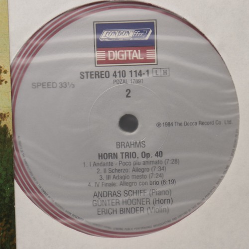 Brahms Clarinet OP 114 Horn Trio Op 40 LP Andras Schiff New Vienna Octet 1984 - Picture 5 of 5