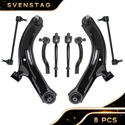 SVENSTAG Control Arm With Tie Rod Ends for 2007-2014 Nissan Versa Cube - 8Pcs