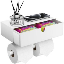 Toilet Paper Holder with Storage - Stainless Steel Wall Mounted Toilet Paper ...