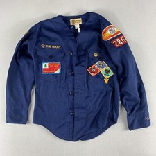 VTG BOY SCOUTS OF AMERICA BUTTON UP SHIRT YOUTH SZ 11 MADE IN USA ORANGE COUNTY