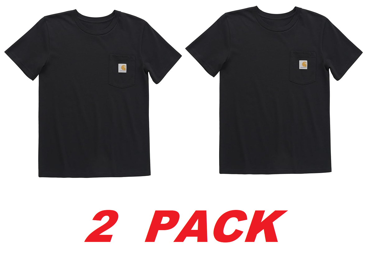 Carhartt Unisex Kid's Short Sleeve Pocket T Tee Shirt, Black, Size