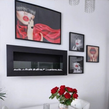 Biocamino da parete mod. Delta Slim 90 x 40 x 10,5 cm Camino al bioetanolo 